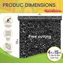 4x15ft Black Composition Bulletin Board Roll for Classroom & Office, 48" x 144"