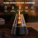 Flame Essential Oil Diffuser, Upgrade 7 Colour Lights Aromatherapy Diffuser, Oil Diffuser, Air Humidifier, Aroma Diffusers for Home, Bedroom, Office, Yoga, Timer & Waterless Auto Off