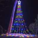 Christmas Decoration Star Lights, 320 LED 16.4Ft Outdoor Christmas Tree String Lights with Plastic Star Toppers [8 Modes& Waterproof] for Christmas New Year Holiday Birthday Decor (Multicolor)