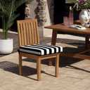 Arden Foam Outdoor Dining Seat Cushion KIt, 19 x 19, Made with ProFoam, Rain-Proof, Fade Resistant, Black Cabana Stripe