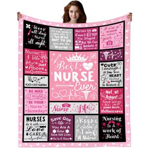 Nurse Gifts for Women Throw Blanket Nurses Practitioner Best Nurses Ever Nurse Appreciation Ideas Nurse's Day Gifts for Nurse Graduation Christmas 50"X40"