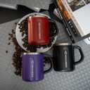 Stainless Steel Coffee Mug with Handle, 16 oz Double Wall Vacuum Insulated Travel Mug Tumbler With Slider Lid, Great Tea Mug for Men and Women (Black)