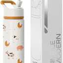 Simple Modern Kids Summit Water Bottle with Straw Lid | 18oz Stainless Steel Cup Insulated Tumbler for Toddlers, School | Farm Animals