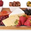 Twine Acacia & Slate Cheese Board Set - Charcuterie Board Bowls and Knives - Slate Cheese Tray Wood Cheese Board - 7-Piece Set of 1, Brown