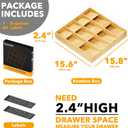 SpaceAid Bamboo Silverware Drawer Organizer with Labels, Kitchen Utensil Tray Holder Organizer for Flatware, Cutlery, Spoon and Knives Drawer Storage Organization (12 Slots)