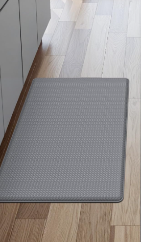 Linen-Like Kitchen Rugs Non Slip Washable Thin Kitchen Mats for Floor, Rubber Backing Super Absorbent Stain Resistant Front of Sink Mat Laundry Standing Mat, Easy Clean, Dark Gray 17x29 In