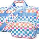 Sports Gym Bag for Men Women, Large Travel Duffle Bag with Shoe Compartment and Wet Pocket, Lightweight Weekender Overnight Bag Fitness Workout Bags for Sports, Gym, Travel, Blue