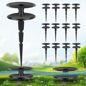 12PCS Metal Garden Hose Guide Spike, Hose Guides for Garden Heavy Duty, Cast Iron Garden Hose Guides for Outside, Rustproof Coated Hose Guide Stakes for Lawn & Yard, Plant & Flower Bed Protection