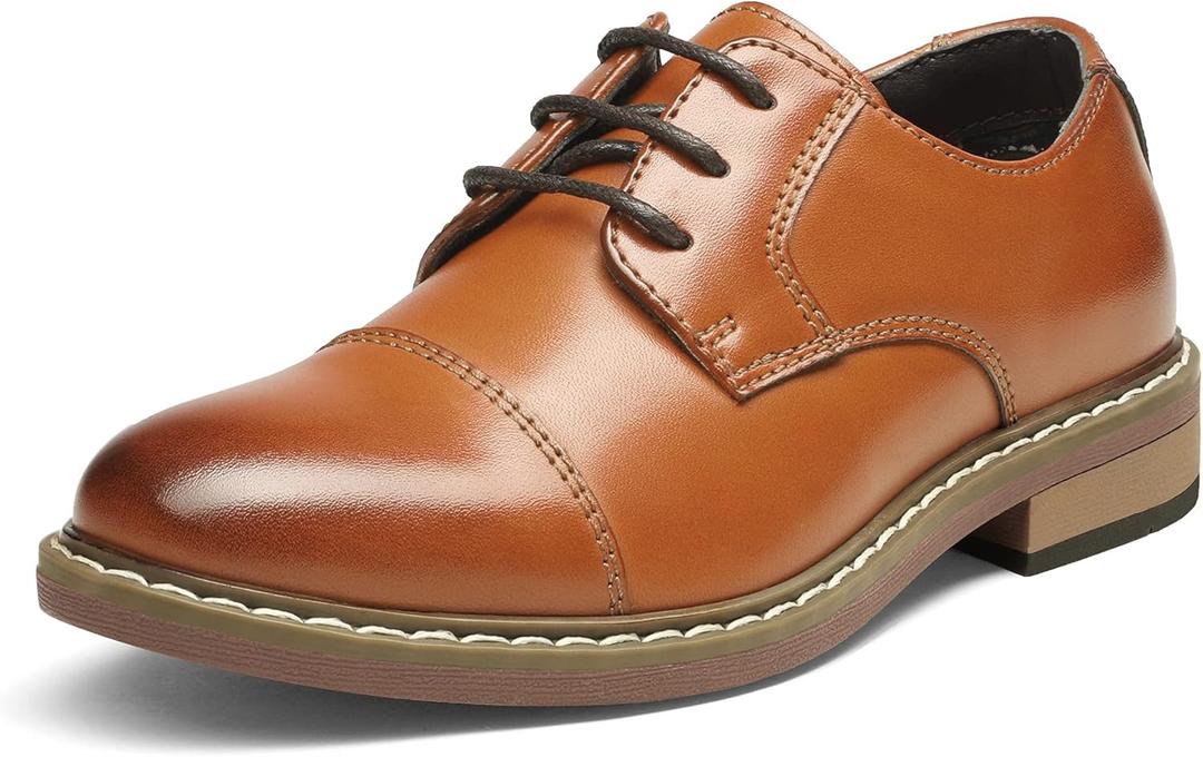 Bruno Marc Boys Dress Oxford Formal Shoes (2 Little Kid, Brown)