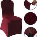 WELMATCH Burgundy Stretch Spandex Chair Covers - 50 PCS Wedding Events Party Universal Dining Decoration Scuba Elastic Chair Covers Good (Burgundy, 50)