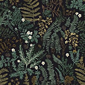 Black Botanical Peel and Stick Wallpaper, Green Golden Leaf Contact Paper 17.5" x 393.7", Jungle Wall Paper Murals Removable Self Adhesive Waterproof for Room Walls Shelves Cabinet Drawer Table
