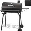 Barrel Charcoal Grill, Large Charcoal Grills with Front and Side Shelf, 627 Square Inches Cooking Grid, Outdoor BBQ Grill, Perfect for Backyard Camping, Patio Parties, and Picnics