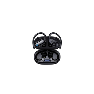 GNMN Ear Buds Wireless Earbuds 96hrs Playback Bluetooth Headphones IPX7 Waterproof Stereo Bass Over-Ear Earphones with Earhooks Microphone LED Battery Display for Sports/Workout/Gym/Running Black