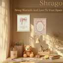 2 x Shrago Vntage Baby Girl Nursery Decor, Coquette Pink Bow Christian Wall Art, Motivational Wall Art,Psalm 139 James 1:17 Bible Verses Girly Poster Hanger Frame for Home Girls Dorm Room Apartment Wall Decor,12x16 Inch Set of 2