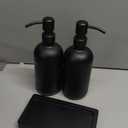 Black Soap Dispenser Bathroom Set, Soap and Lotion Dispenser Set with Stainless Steel Pump, Perfect for Bathroom Decor. (Black)