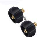 GasSaf QCC1 Propane Adapter Gas Regulator Valve Fitting with Acme Nut and 1/4 Inch Male Pipe Thread 2 Part