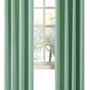 LA PALMA Thermal Insulated Blackout Darkening Grommet Living Room Curtains Window Drapes for Bedroom Pack of 2 Panels (Sage Green)
