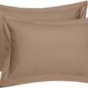 Cotton Metrics Heavy Quality King Pillow Shams Set of 2 Taupe 600TC 100% Organic Cotton Taupe Pillow Shams King Size 20X36 Decorative Pillow Cover with 2 Inch Flang