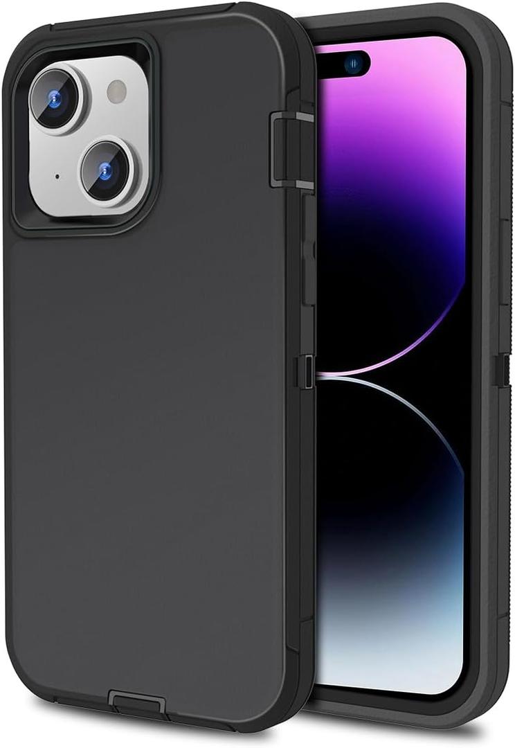 Compatible with iPhone 12 Pro Max  Phone Case, Dual Layer Shockproof Full Body Cover Military Grade Drop Protection Heavy Duty Phone Case for Women & Men (Black)