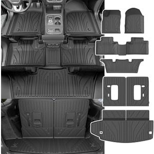 6 Seats Floor Mat Compatible with 2016-2025 Dodge Durango Cargo Mat 3rd Backrest Mat Replacement for 2016-2025 Dodge Durango Accessories (Trunk Mat+3rd Backrest Mat+6 Seats Floor Mat)
