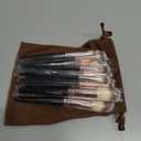 MAANGE Makeup Brushes 16Pcs Professional Foundation Powder Blush Contour Eyeshadows Double-End Makeup Brushes Set with Bag and Gift Box-CoffeeBrown