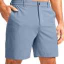 Men's Casual Shorts 7" Lightweight Golf Shorts for Men Stretch with 3 Pockets Quick Dry Breathable Work Shorts (Large)