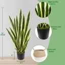 Artificial Snake Plant 3ft Fake Sansevieria with Woven Basket