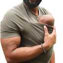 Lalabu The Dad Shirt | Hands-Free Baby Carrier for Dad with Kangaroo Pouch | Engineered for Bonding, Safety, & Comfort for Newborns Up to 15 Lbs. | CPSC Compliant (Large, Short Sleeve - Fern)