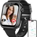 2025 Smart Watch for Kids 6-12 [Kids GPS Tracker/Video Call] Kids Smart Watches Boys Girls, Kids Watch with GPS Tracker, School Mode, Safety Alert, GPS Tracker for Kids Smart Watch, Black