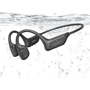 Fanisic 2026 Latest Swimming Headphones/Earbuds, Bluetooth 6.0 & MP3 with 32GB Memory IPX8 Waterproof Bone Conduction Headphones, Underwater Open Ear Headphones Secure Fit for Surfing Cycling Running
