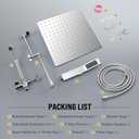 All Metal 10 Inch Rain Shower Head with Handheld Built-in Power Wash Mode, High Pressure Waterfall Rainfall Square Shower Heads with 16" Adjustable Extension Arm, Dual Showerhead(Chrome)