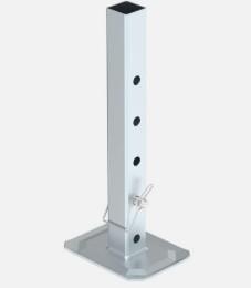 8000 lbs Square Drop Leg with Pin, Silver