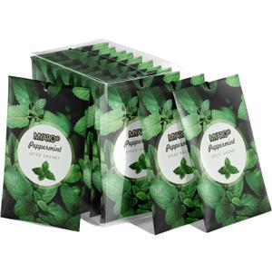 MYARO 12 Pack Peppermint Scented Sachets for Drawer, Closet Odor Eliminator Air Freshener Bags, Cool Mint Fragrance for Car & Home Aroma