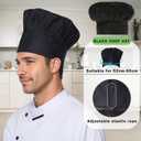 2 x 2 Pcs Adult Chef Hat for Men Women Cotton Adjustable Elastic for Kitchen Cooking Baking Restaurant