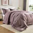 Cosmoluxe Queen Comforter Set, Satin Comforter Sets for All Season, 3 Pieces Reversible Lightweight and Breathable Bedding Sets with 1 Silky Comforter and 2 Pillow Shams (Dusty Pink)