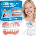 Moldable False Teeth - Veneers Teeth for Women & Men, Silicone Dentures Set for Both Upper and Lower, Temporary Dentures DIY at Home Within Minutes Fix Your Smile