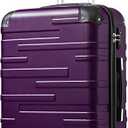 Coolife Luggage Suitcase Carry-on Hardside Travel Luggage TSA Lock Spinner Telescopic Handle (Purple)