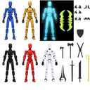 MerryXD 6 Pack Assembly Completed T13 3D Action Figure,Dummy Nova Titan Lucky 13 Action Figure 3D Printed Multi-Jointed Movable Toy