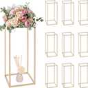 Column Vase,10PCS Metal Vase Column Stand,Wedding Centerpieces for Table,24in Tall Gold Metal Flower Stand for Wedding Event Party Props Home Decor T-Stage Reception Party