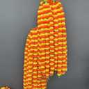 5 PC - 5 feet Marigold Garland |Indian/American Wedding Party Mantle Decoration, Faux Garlands Wedding Garland, Diwali Decoration, Spring Bush Floral! (Yellow & Dark Orange)