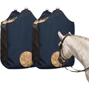 2 Pcs Hay Bags for Horse, Large Capacity Feeding Bag, Goat Hay Feeder, Hay Nets for Sheep, Open Feed Hole Hay Feeder for Slow Feeding (Small Blue)