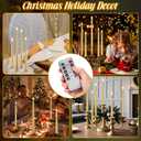 Rossesay 28 Pcs Flameless Taper Candles with Timer Remote 4 Sizes of 8.5", 9.6", 10.83", 12.8" LED Flickering Taper Candles Battery Operated for Valentine's Day Church Wedding Home Decor(Gold)