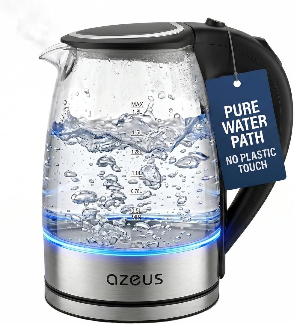 Azeus 1.8L Electric Kettle CX-817 - Fast Boil, Auto Shut-Off, Boil-Dry Protection, 360 Swivel Base - Stainless Steel Water Boiler for Tea, Coffee, and Hot Water