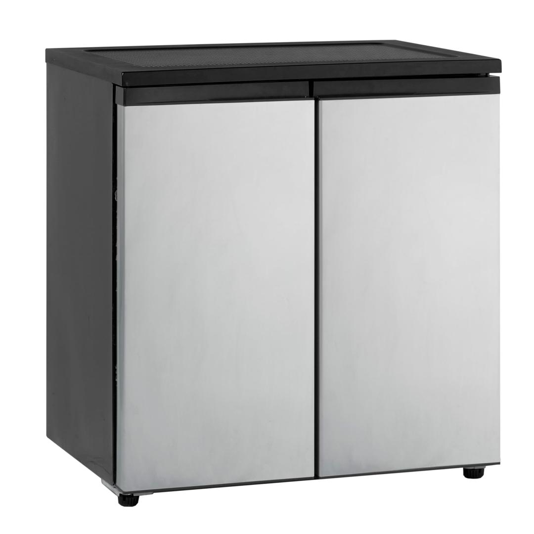 Avanti Mini Fridge Compact Side-by-Side Refrigerator with Freezer for Home Office or Dorm, Features Dual Doors Adjustable Glass Shelves and Adjustable Temperature Control, 5.5-Cu.Ft, Stainless Steel