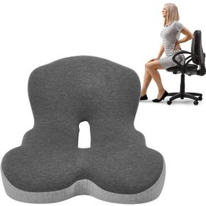 Buttocks Cushion for Office Chair Memory Foam Seat Pad for Butt Support Tailbone Relief Ergonomic Chair Cushion for Home Car Travel or Work (Classic Black)