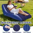 RovPool Inflatable Chair for Adults,Inflatables Chairs with Flocked Surface, Inflatable Lounge Chair with Backrest, Comfort Ergonomic Inflatable Couch,Inflatable Couch for Camping, Blue