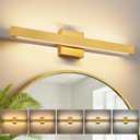 Gold Bathroom Vanity Light - 24 Inch 20W Dimmable 5CCT LED Bathroom Light Fixtures Over Mirror, Modern Vanity Light Bar for Bathroom Mirror Cabinets Bedroom