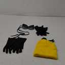 3Pcs Halloween Costume Accessories Adult Steampunk Goggles Glasses Yellow Beanie Hats Black Gloves Women Party Set (Yellow)