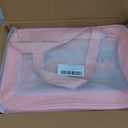 DAPOWER Travel Toiletry Bag for Women, Matte Translucent Shower Bag with Handy Handle, Makeup Cosmetic Organizer Bag for Travel Toiletries Accessories (Pink)