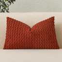 UGASA 14x24 Inch Pillow Cover Pack of 1 Soft Boho Stripe Corduroy Long Rectangle Lumbar Cushion Cover Farmhouse Decorative Throw Pilowcase for Bed, Couch, Sofa, Bedroom, Living Room